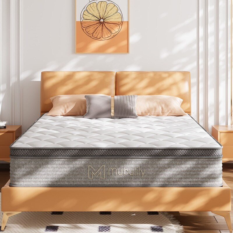 Materasso in memory foam con gel rinfrescante da 14 pollici, con molle insacchettate singolarmente e isolamento del movimento, per alleviare il mal di schiena e rinfrescare