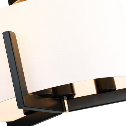 Plafoniera semi-incassata nera opaca da 14 pollici a 3 luci con paralume a tamburo - 14 W