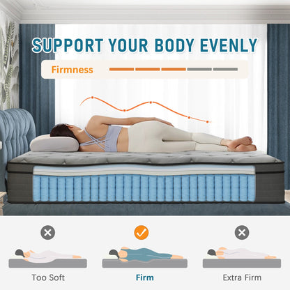 Materasso ibrido in memory foam con gel Euro Top da 14 pollici in una scatola