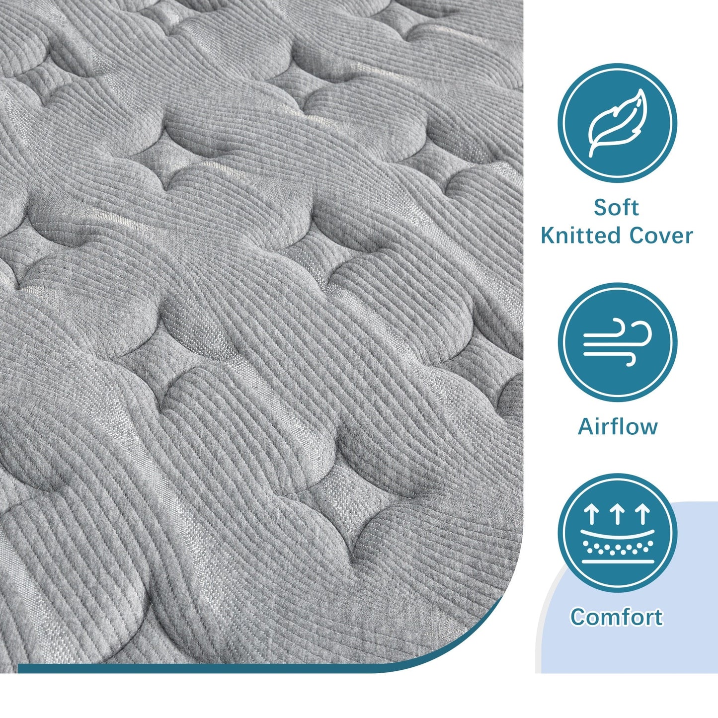 Materasso ibrido in memory foam con gel Euro Top da 14 pollici in una scatola