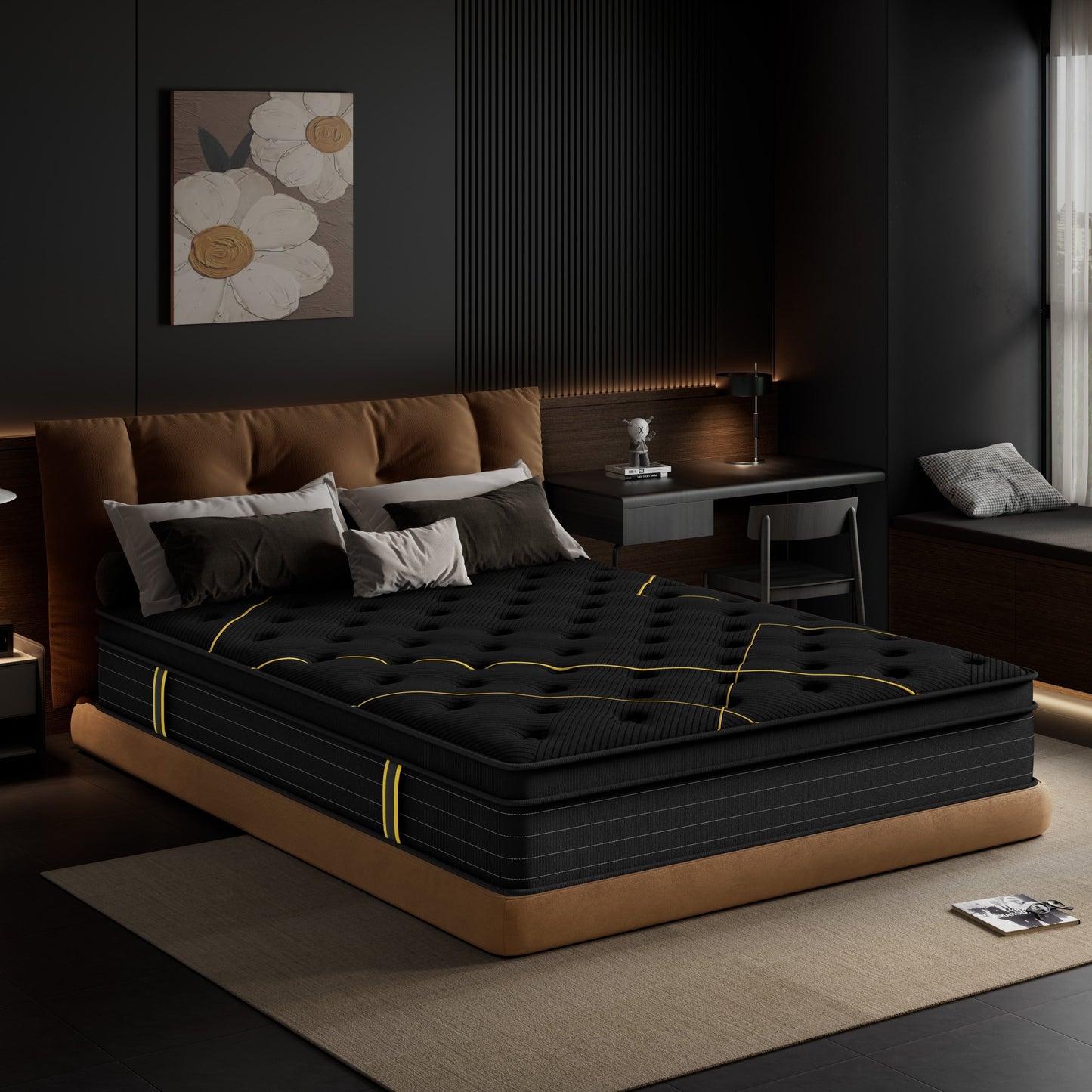 Materasso ibrido in memory foam con molle insacchettate e gel da 14 pollici