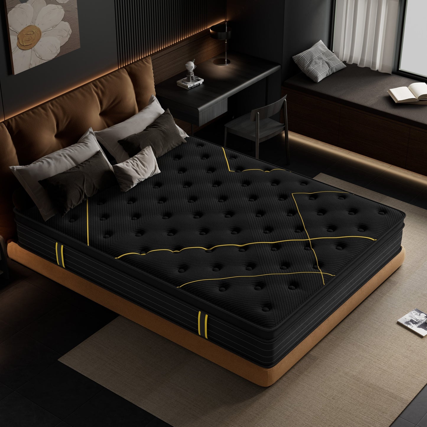 Materasso ibrido in memory foam con molle insacchettate e gel da 14 pollici