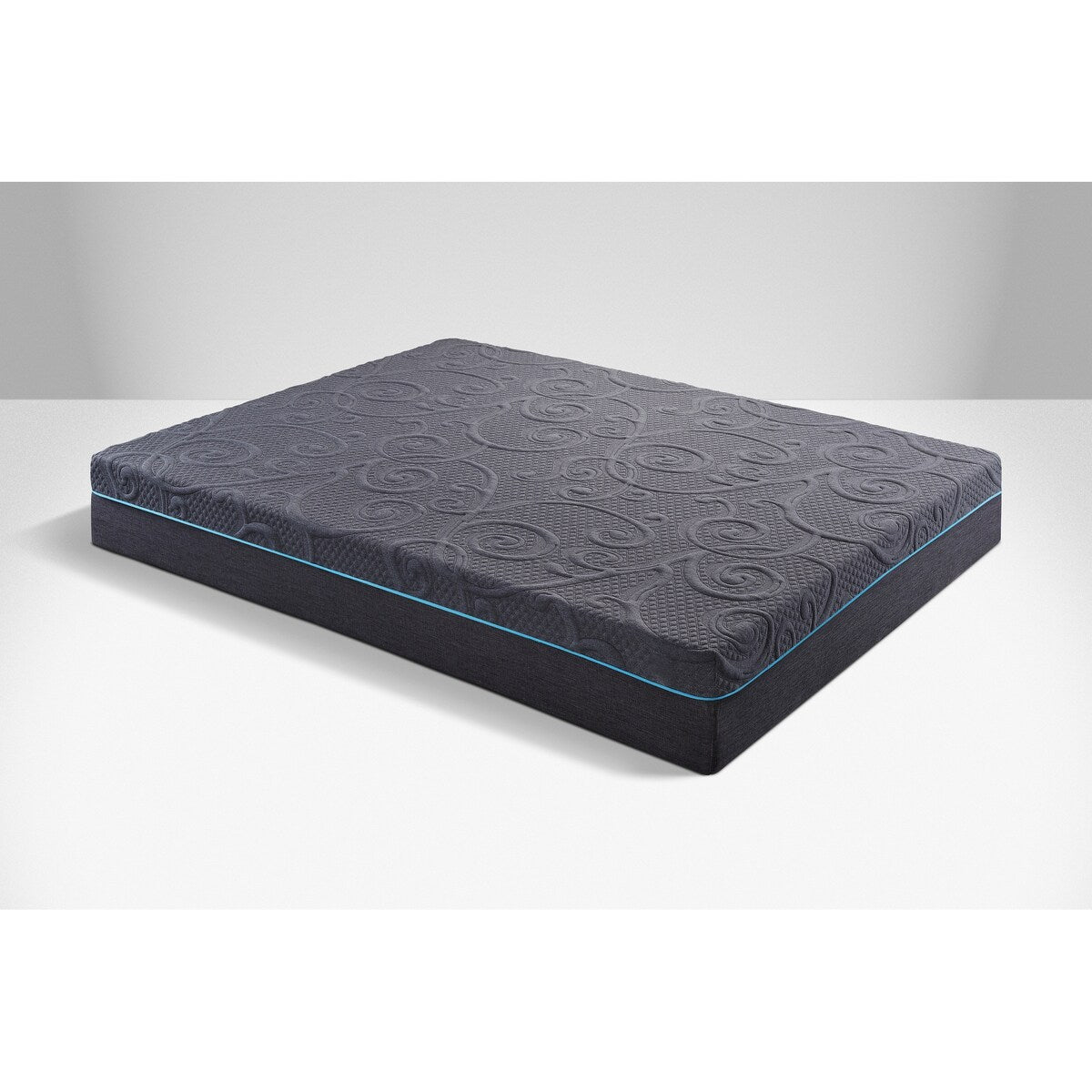 Materasso ibrido in memory foam con infusione di gel per letto matrimoniale da 14 pollici, grigio scuro, materasso in una scatola, comfort medio-rigido