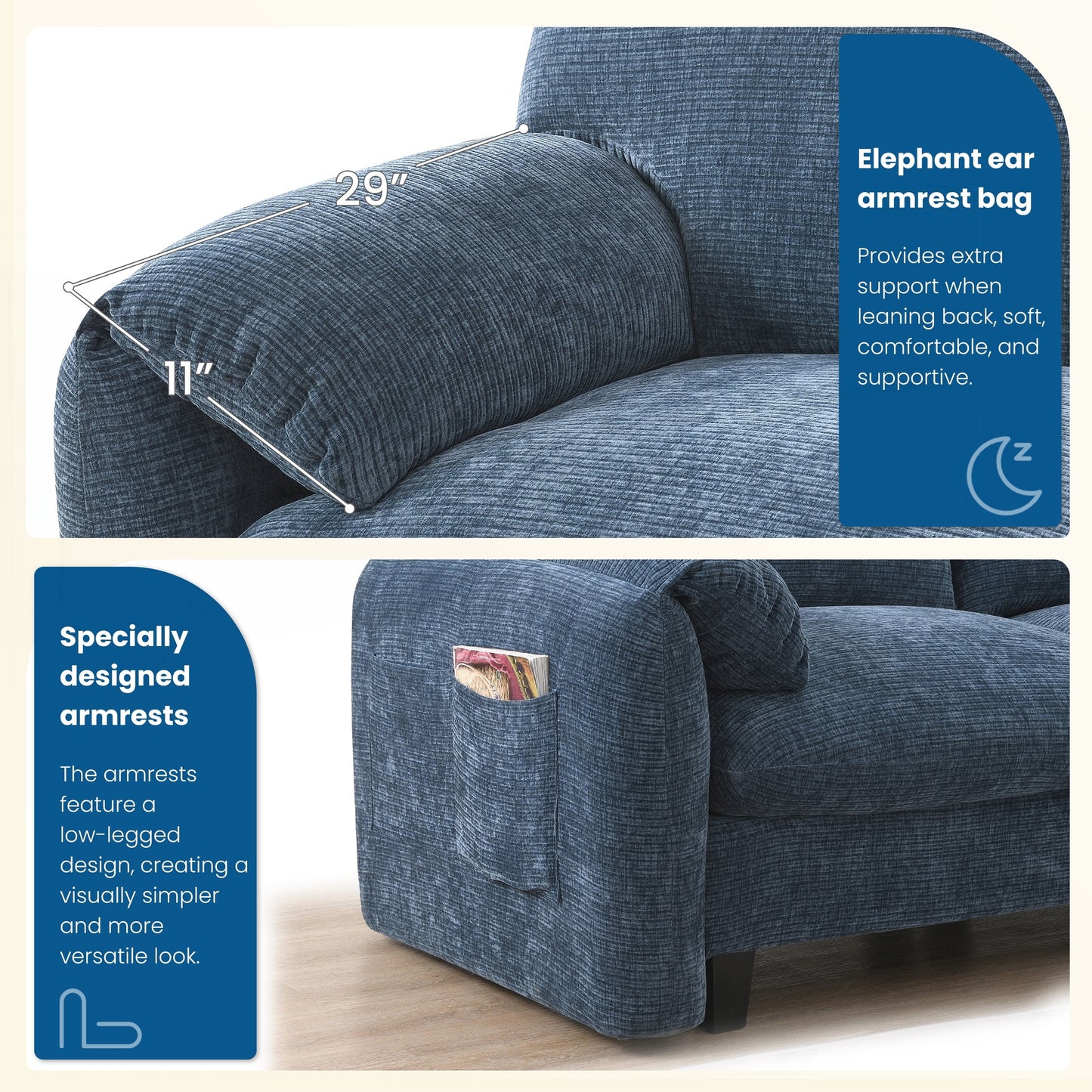 Divano componibile modulare da 140 pollici