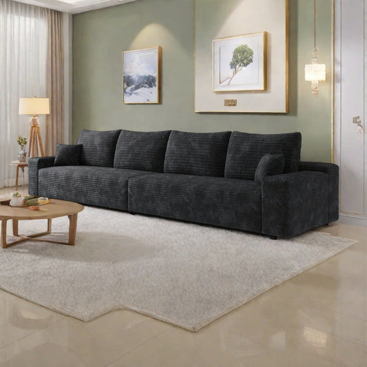 Divano a 5 posti 140Foam - Divano a forma di nuvola in velluto a coste con poltrona reclinabile e schiuma ad alta resilienza