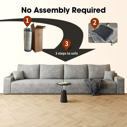 Divano a 5 posti 140Foam - Divano a forma di nuvola in velluto a coste con poltrona reclinabile e schiuma ad alta resilienza