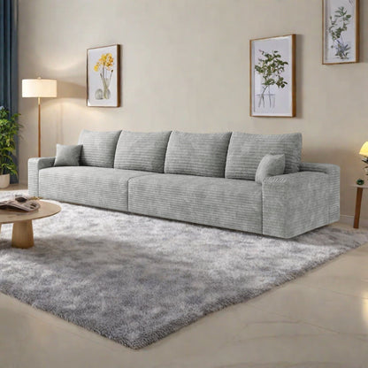 Divano a 5 posti 140Foam - Divano a forma di nuvola in velluto a coste con poltrona reclinabile e schiuma ad alta resilienza