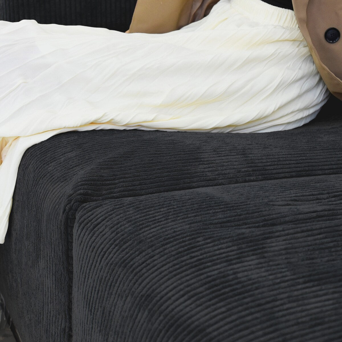 Divano componibile modulare in velluto a coste da 141,73 cm con cuscino spesso, divano trasformabile con seduta profonda per set di divani da soggiorno