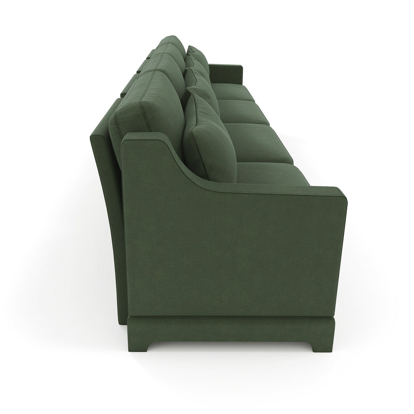 Divano 141.7 Chenille 6 posti con base ergonomica in legno, spugna ad alta resilienza per soggiorno