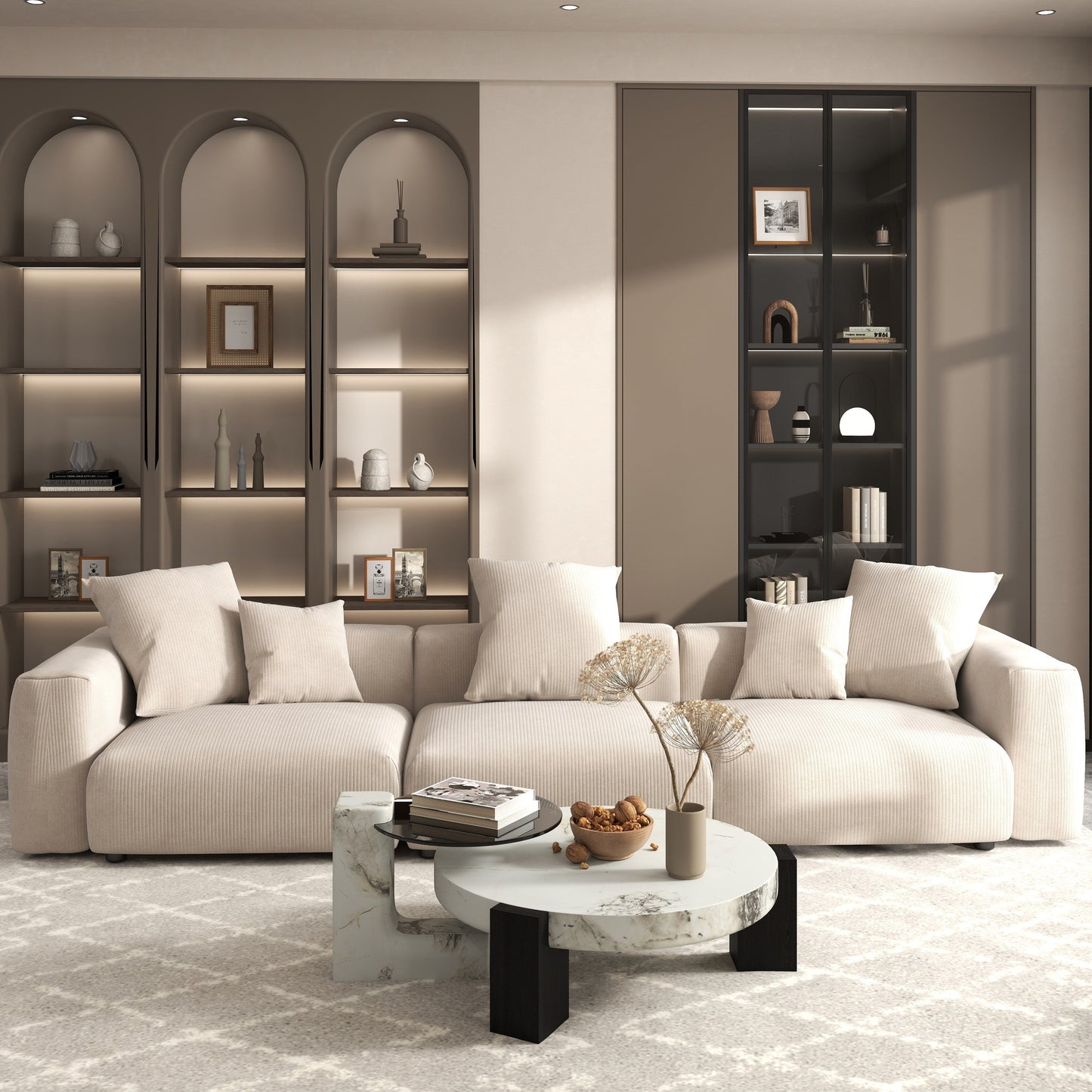 142 Divano componibile contemporaneo in velluto a coste Divano classico profondo