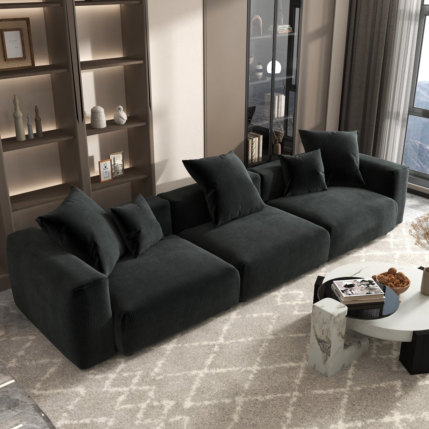 142 Divano componibile contemporaneo in velluto a coste Divano classico profondo