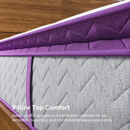 Materasso Pillow Top 14 Medium Firm - Schiuma di carbone di bambù, supporto a 5 zone, certificato CertiPUR-US?