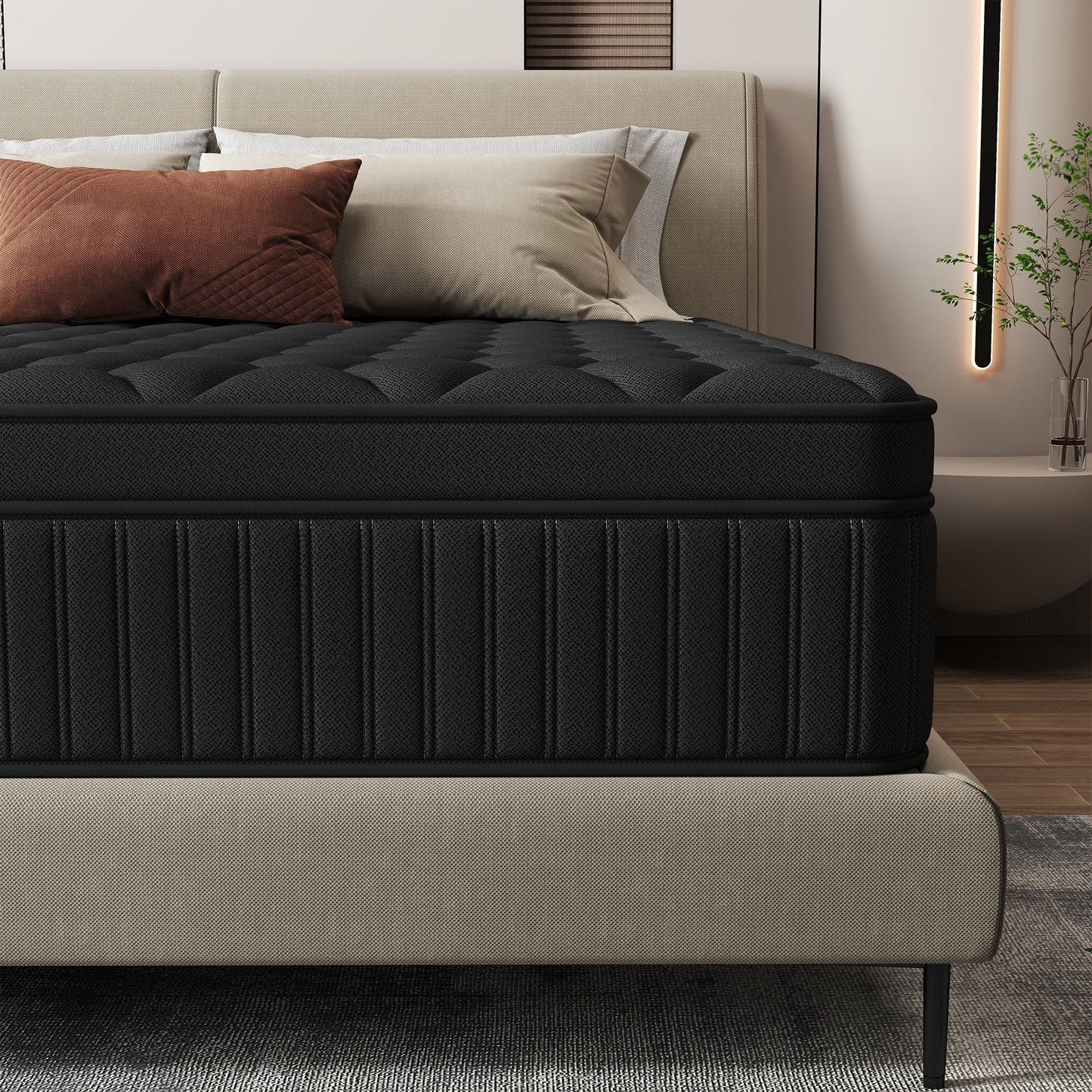 Materasso ibrido a molle insacchettate medie da 14 pollici in una scatola