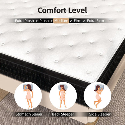 14 Materassi ibridi semirigidi con pillow top in una scatola