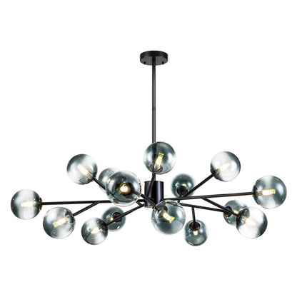 Lampadario a globo in vetro a bolla con 15 luci moderne e lineari Sputnik per isola da cucina