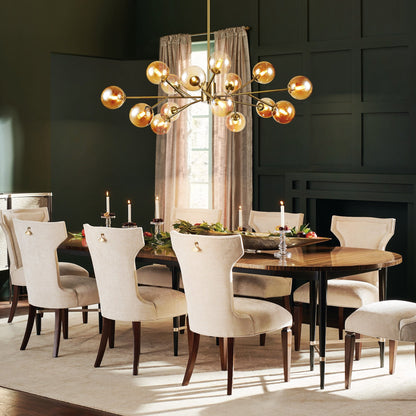 Lampadario a globo in vetro a bolla con 15 luci moderne e lineari Sputnik per isola da cucina