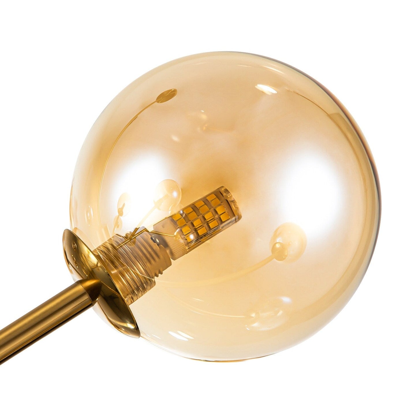 Lampadario a globo in vetro a bolla con 15 luci moderne e lineari Sputnik per isola da cucina