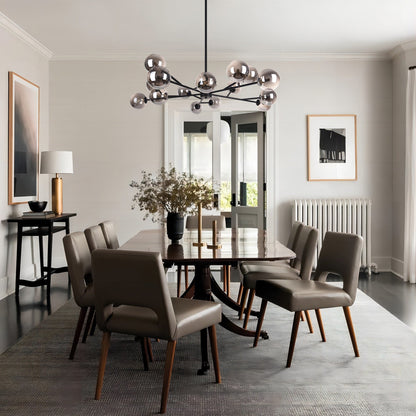 Lampadario a globo in vetro a bolla con 15 luci moderne e lineari Sputnik per isola da cucina