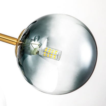 Lampadario a globo in vetro a bolla con 15 luci moderne e lineari Sputnik per isola da cucina