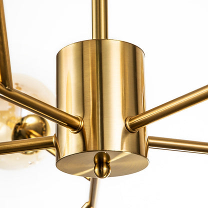 Lampadario a globo in vetro a bolla con 15 luci moderne e lineari Sputnik per isola da cucina