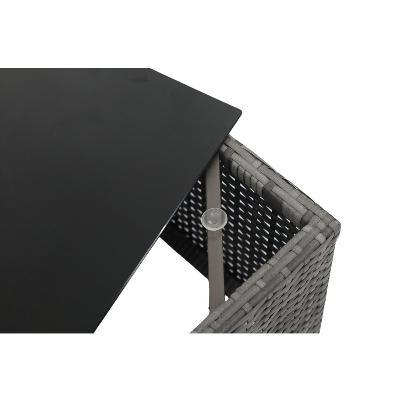 Set di 15 divani da giardino in vimini con braciere e tavolo