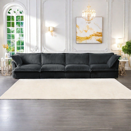 Divano 5 posti in velluto a coste 156.6 profondo per soggiorno e camera da letto