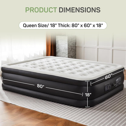 Materasso gonfiabile portatile da campeggio con pompa integrata, 16 pollici