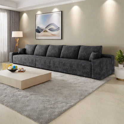 Divano 168Foam a 6 posti - Divano a nuvola in velluto a coste con poltrona reclinabile e schiuma ad alta resilienza