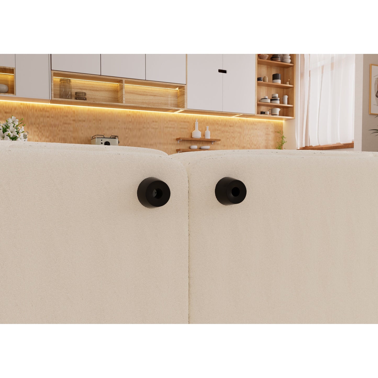 Divano a 6 posti in tessuto 179.5 con seduta profonda, comodo divano a nuvola con cuscini