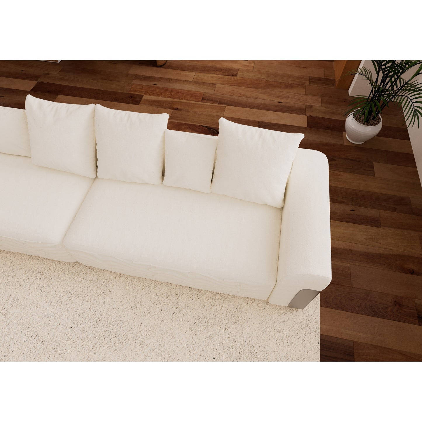 Divano a 6 posti in tessuto 179.5 con seduta profonda, comodo divano a nuvola con cuscini