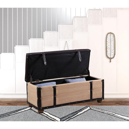 17 Panca in similpelle nera e marrone chiaro naturale con piano ribaltabile