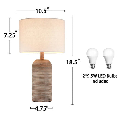 Set di lampade da tavolo KAWOTI Farmhouse con lampadine a LED (set di 2) - L10,5 x A18,5 pollici