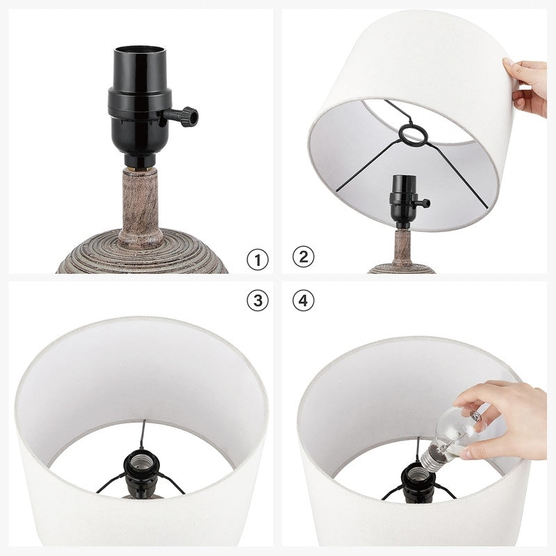 Set di lampade da tavolo KAWOTI Farmhouse con lampadine a LED (set di 2) - L10,5 x A18,5 pollici