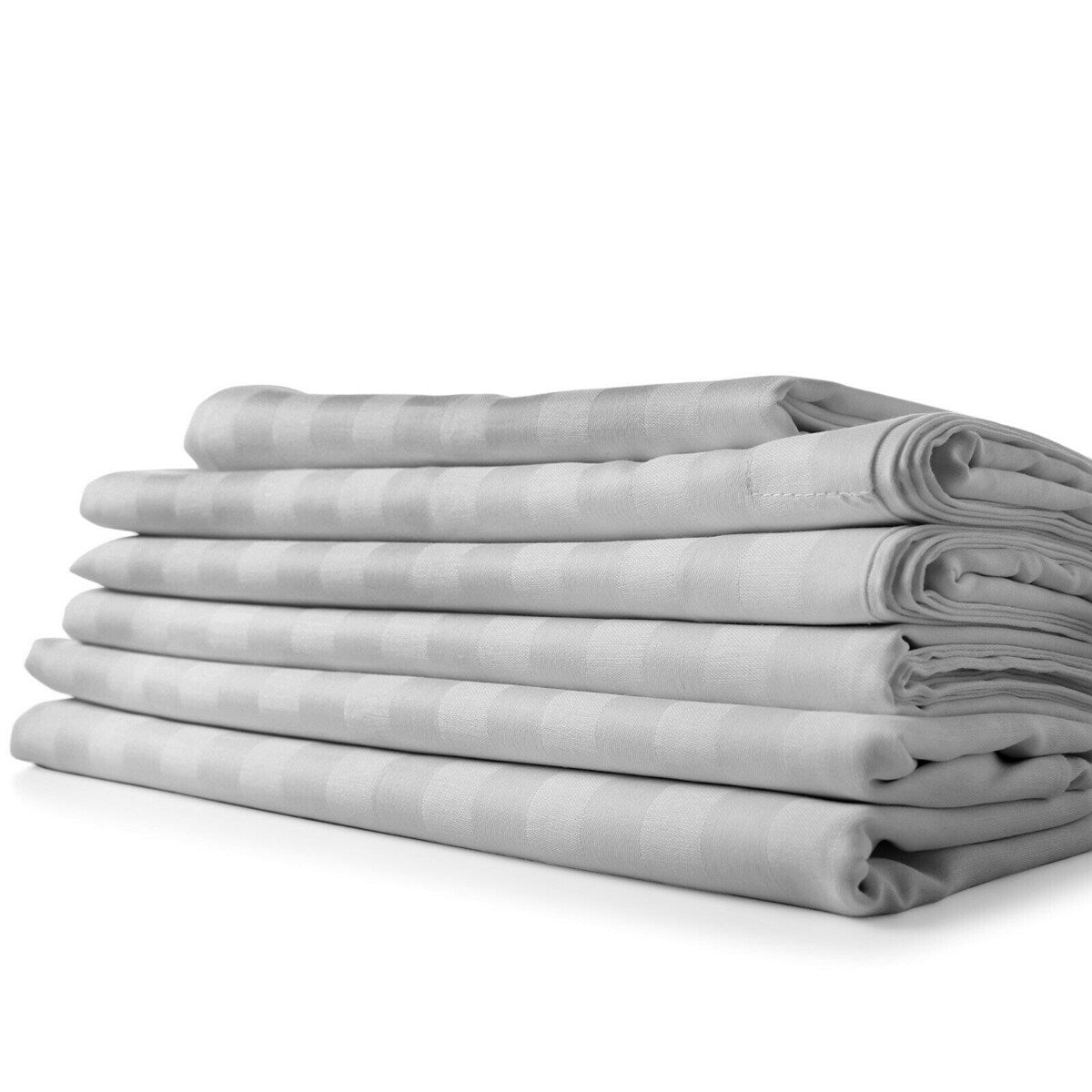 Set di lenzuola a righe in tessuto Bamboo Feel Dobby da 1800 pezzi, tasche profonde, set da 4 pezzi