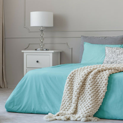 Set di lenzuola in cotone effetto 1800 con federe con tasca profonda, tutte le misure