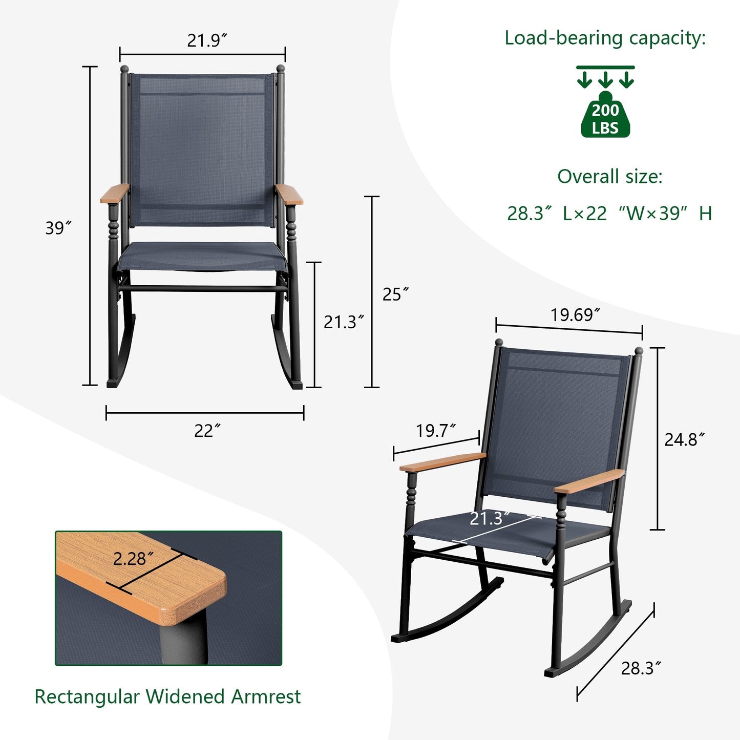 Sedie a dondolo da esterno per 2 persone