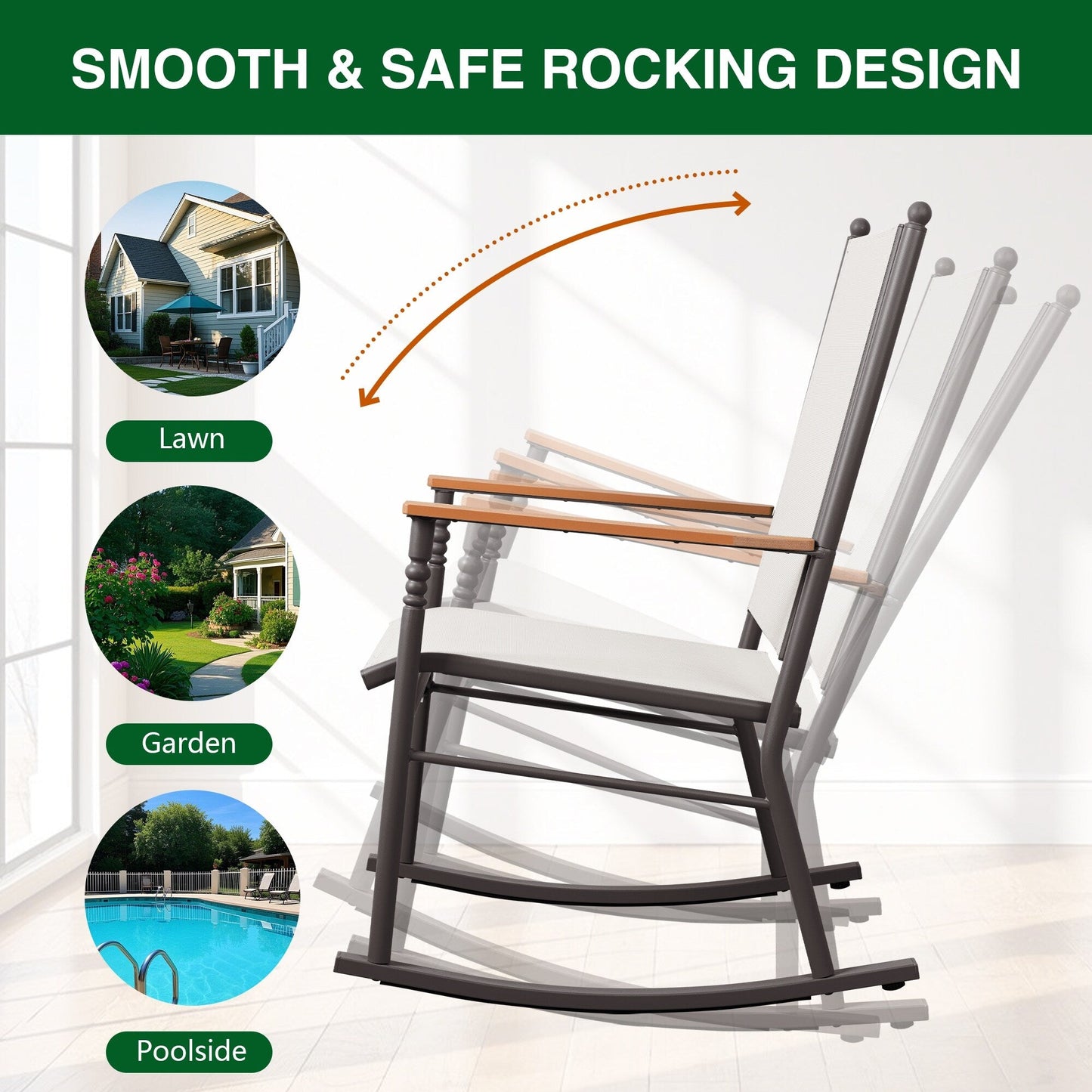 Sedie a dondolo da esterno per 2 persone