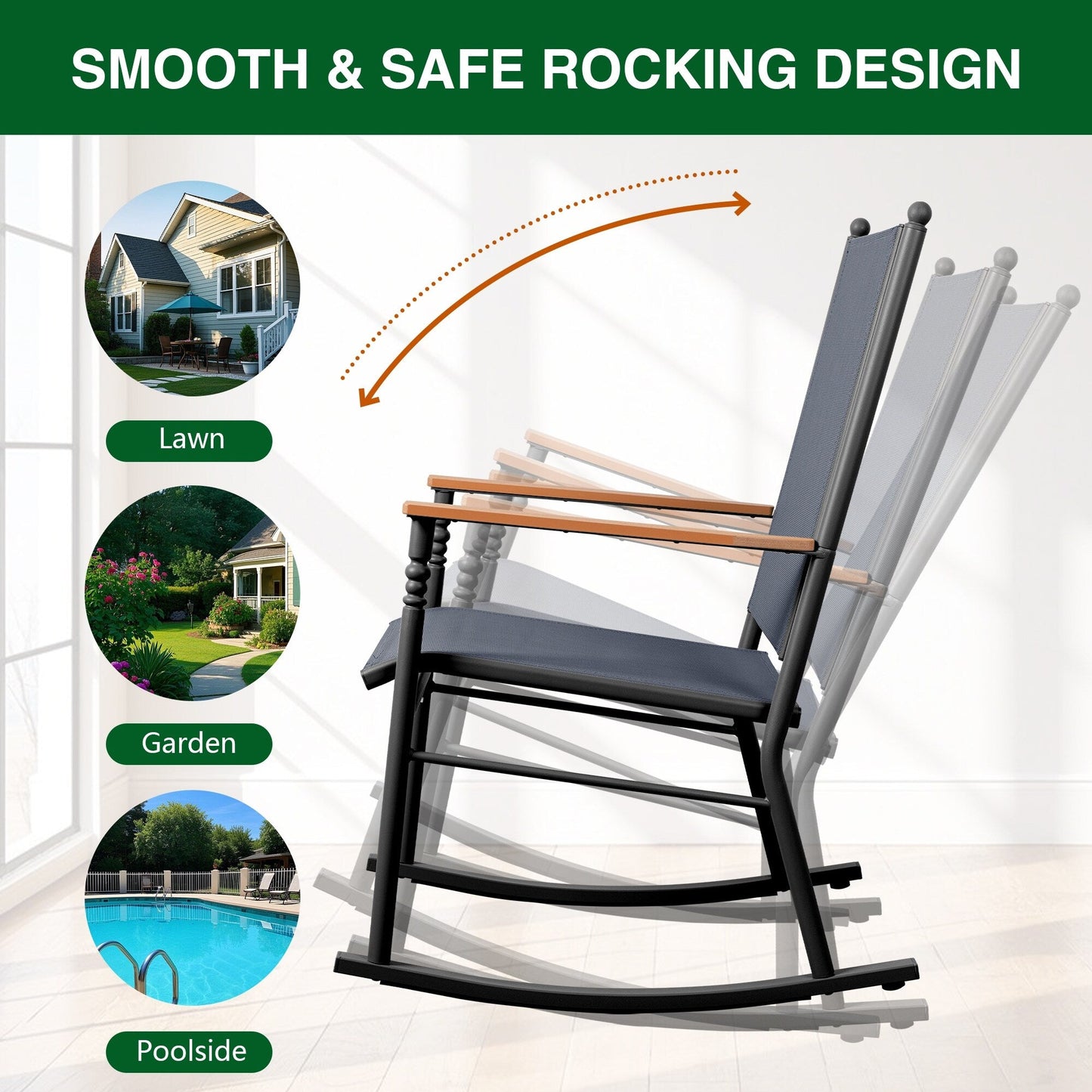 Sedie a dondolo da esterno per 2 persone