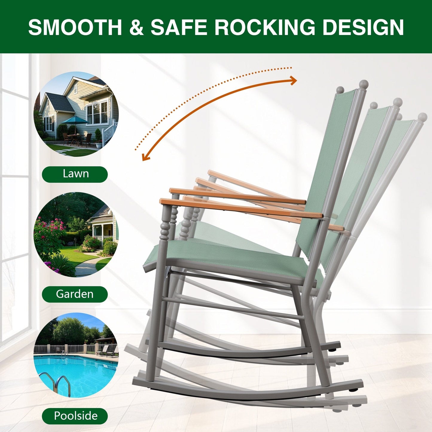 Sedie a dondolo da esterno per 2 persone