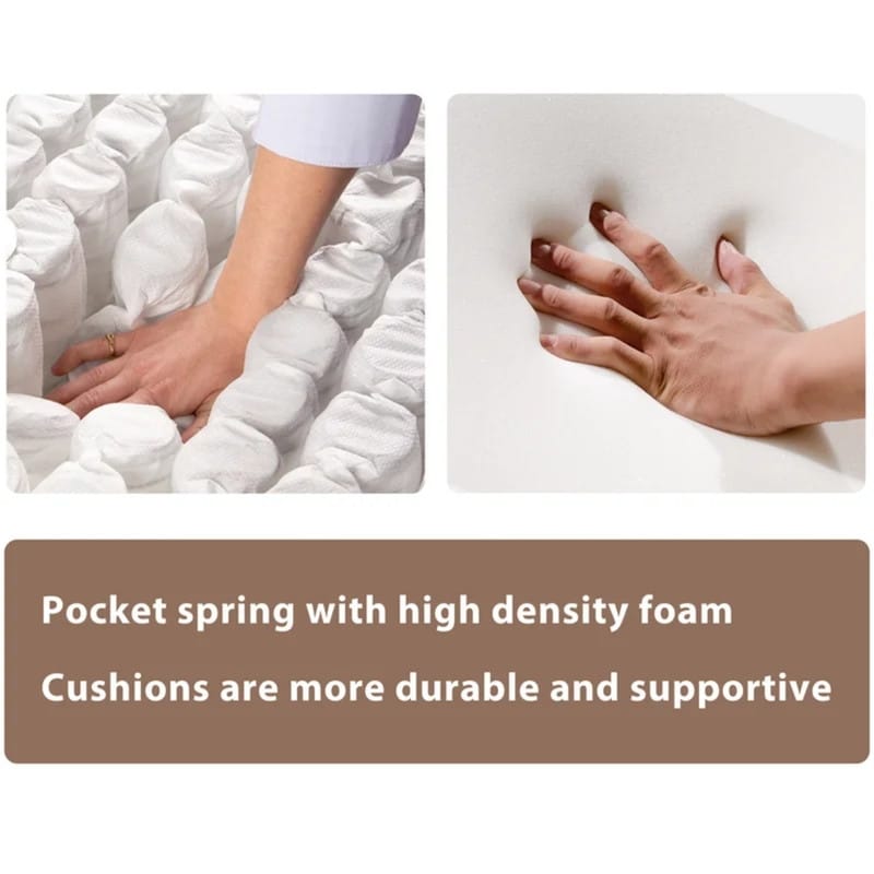 Set da soggiorno 2 pezzi, chaise longue imbottita con trapuntatura profonda e 2 cuscini, grigio caldo