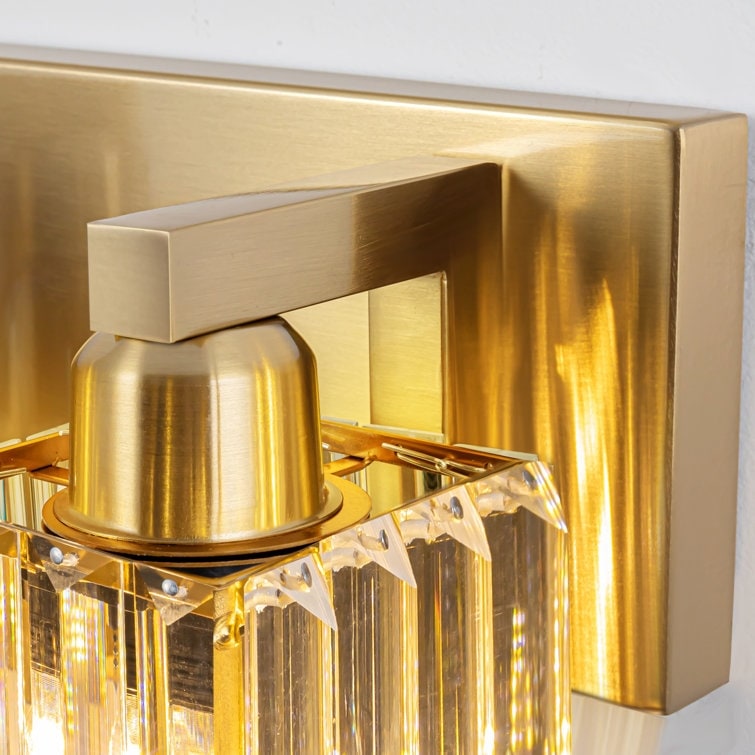 Applique da parete per mobiletto da bagno a 2/3/4/5 luci con paralume in cristallo