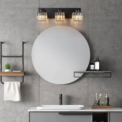 Applique da parete per mobiletto da bagno a 2/3/4/5 luci con paralume in cristallo