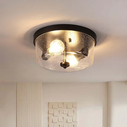 Plafoniera da soffitto a filo stile fattoria nera a 2 luci - Confezione da 2