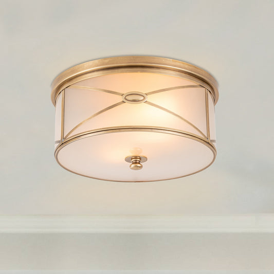 Lampada da soffitto a filo in ottone a 2 luci C Cattleya con vetro smerigliato