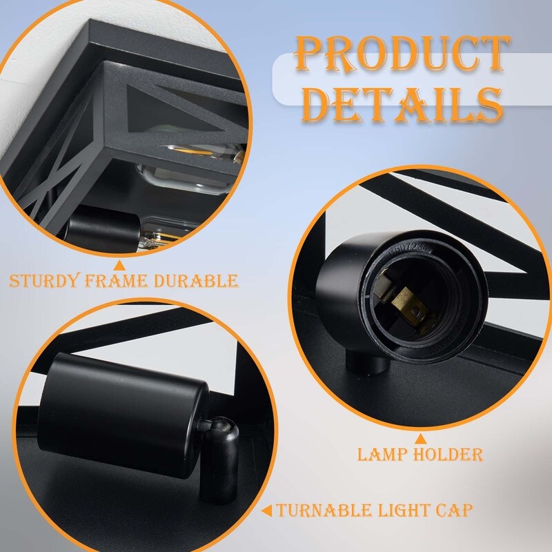 Plafoniera a filo da 2 luci stile fattoria - Confezione da 2