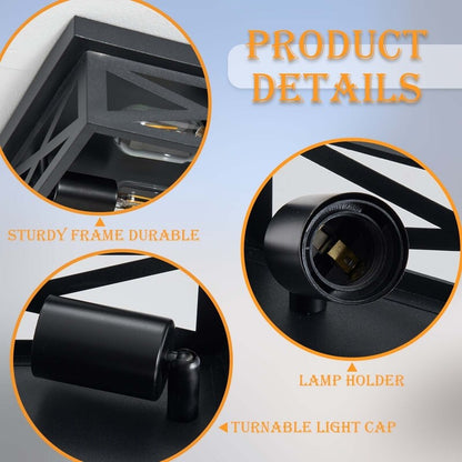 Plafoniera a filo da 2 luci stile fattoria - Confezione da 2