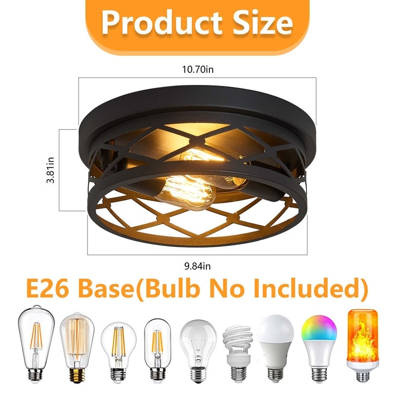 Plafoniera a filo da 2 luci stile fattoria - Confezione da 2