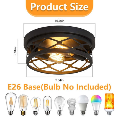 Plafoniera a filo da 2 luci stile fattoria - Confezione da 2