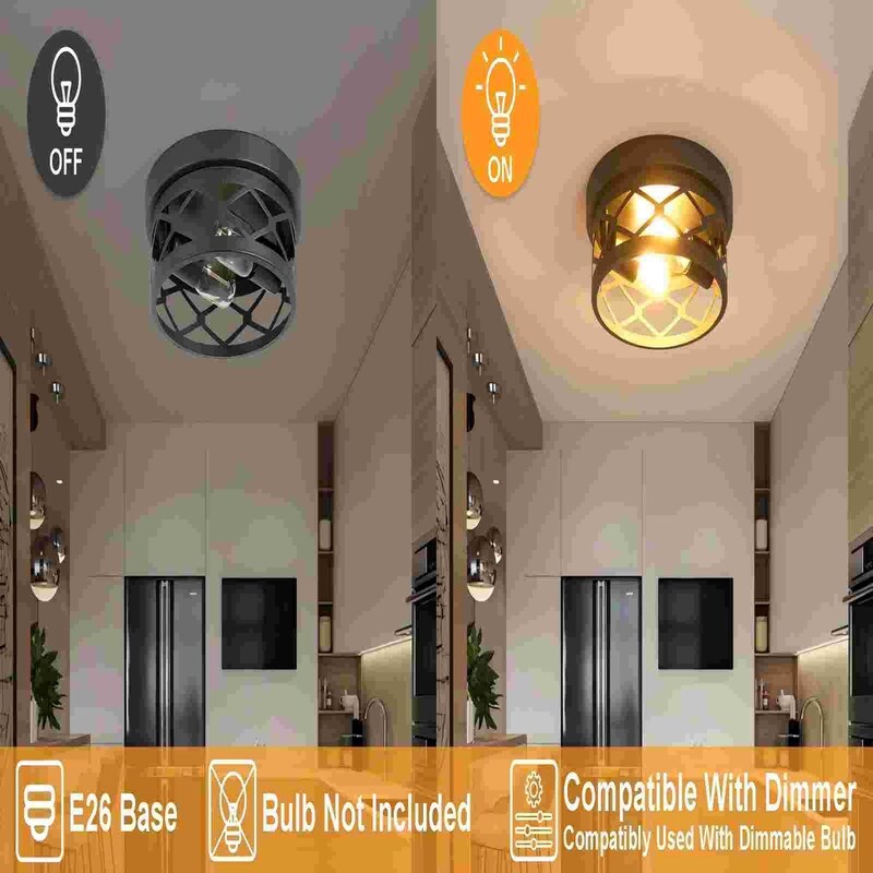 Plafoniera a filo da 2 luci stile fattoria - Confezione da 2