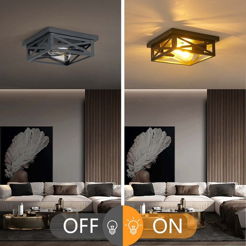 Plafoniera a filo da 2 luci stile fattoria - Confezione da 2